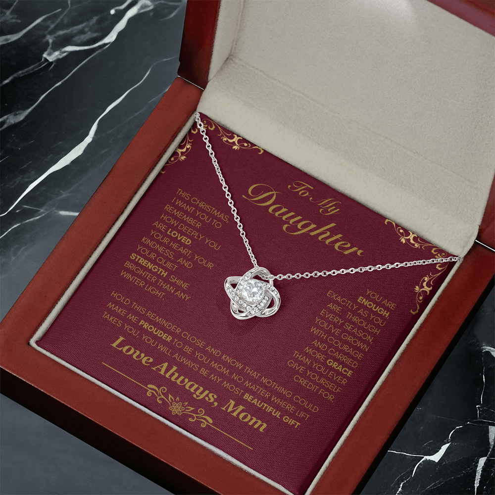 Christmas Love Knot Necklace from Mom to Daughter — You Are Enough - Lazy Rockin H Ecom
