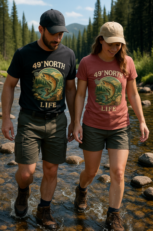 49° North Life Tee – Vintage Trout Fishing T-Shirt for Outdoor Adventure