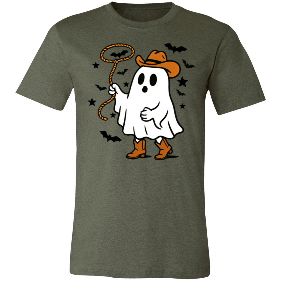 Cowboy Ghost Tee – Western Halloween Graphic T-Shirt for Fall Nights & Bonfire Parties - Lazy Rockin H Ecom