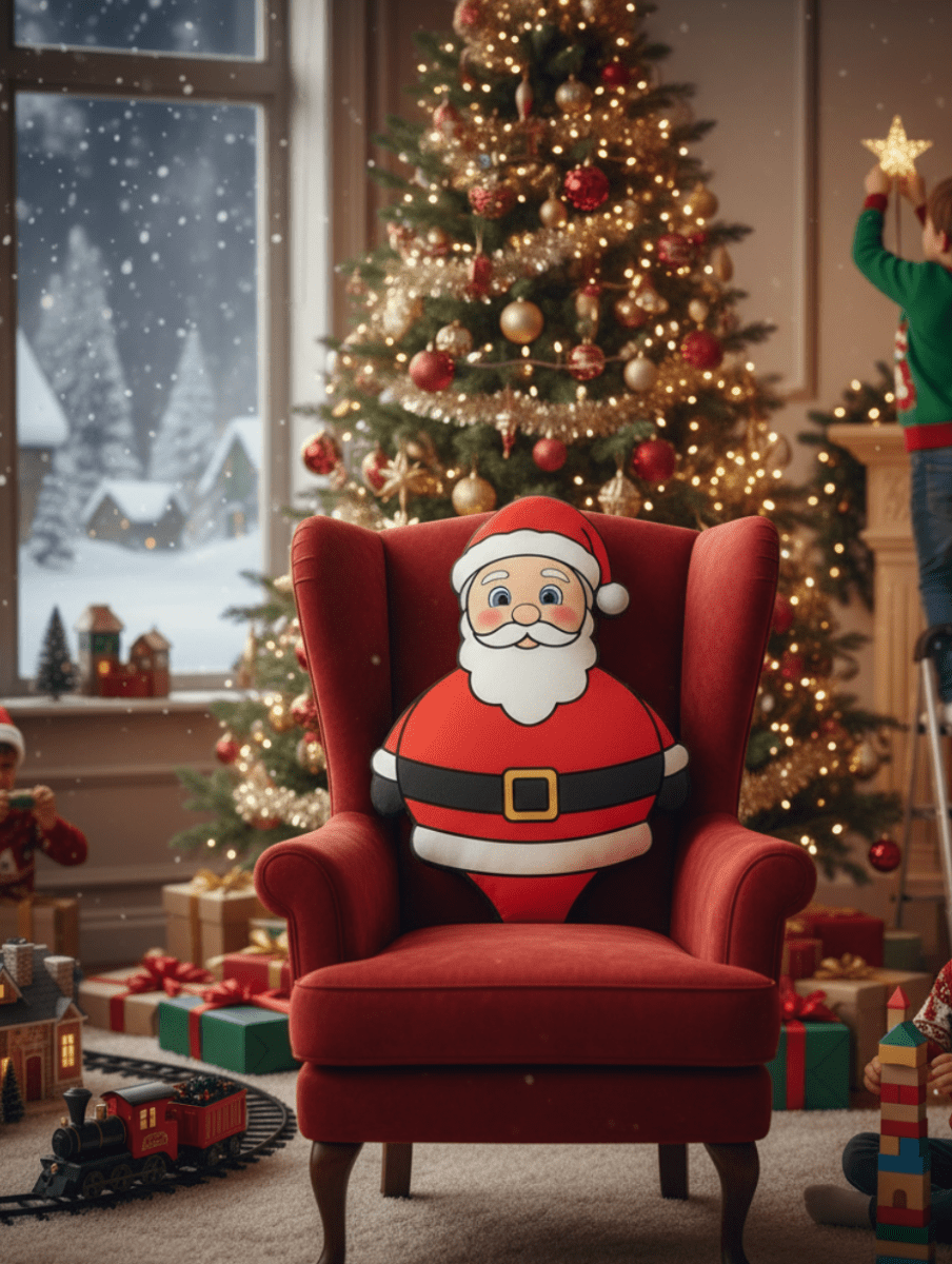 Custom Face Santa Pillow™ – Personalized Christmas Plush | Funny Holiday Gift for Kids, Couples & Family | Add Your Face to Santa Claus - Lazy Rockin H Ecom