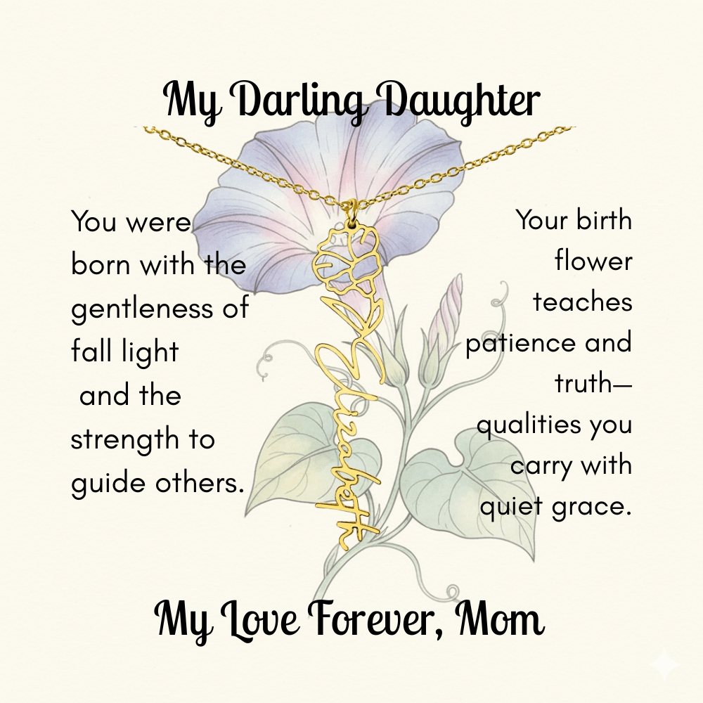 Custom Made & Personalized Birth Flower Necklace – Choose Your Month’s Flower & Finish - Lazy Rockin H Ecom