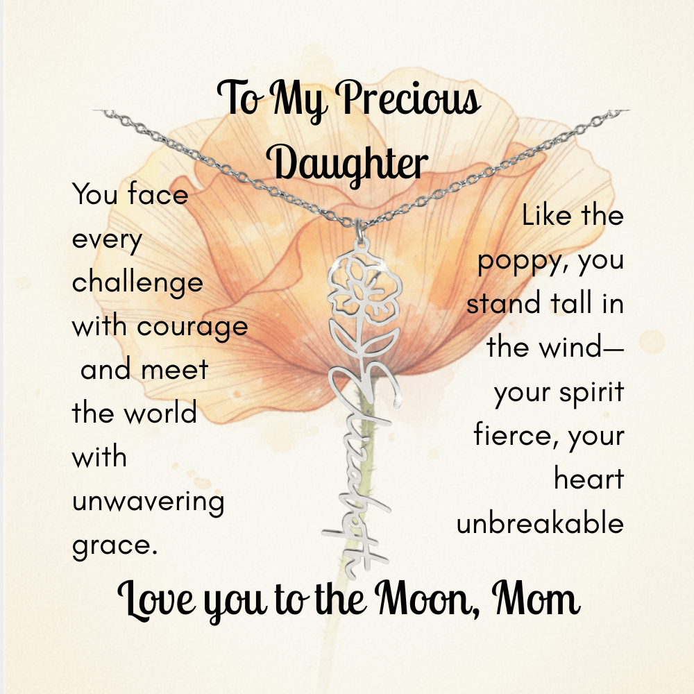 Custom Made & Personalized Birth Flower Necklace – Choose Your Month’s Flower & Finish - Lazy Rockin H Ecom