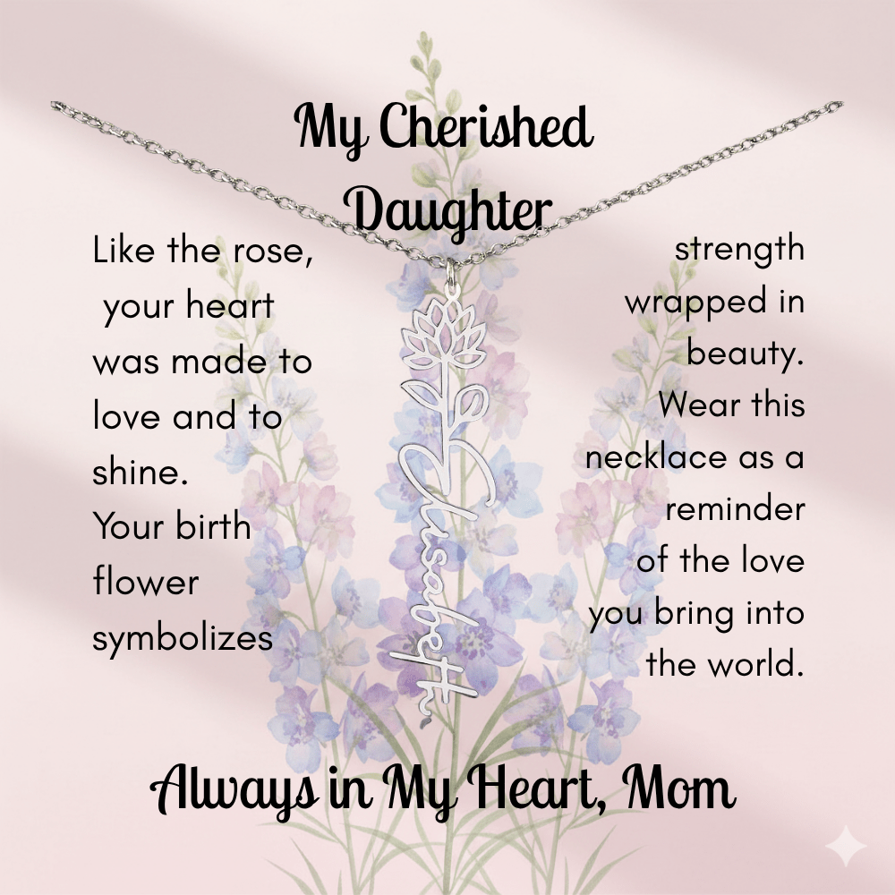 Custom Made & Personalized Birth Flower Necklace – Choose Your Month’s Flower & Finish - Lazy Rockin H Ecom