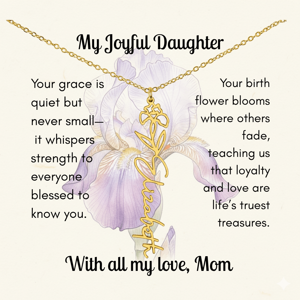 Custom Made & Personalized Birth Flower Necklace – Choose Your Month’s Flower & Finish - Lazy Rockin H Ecom