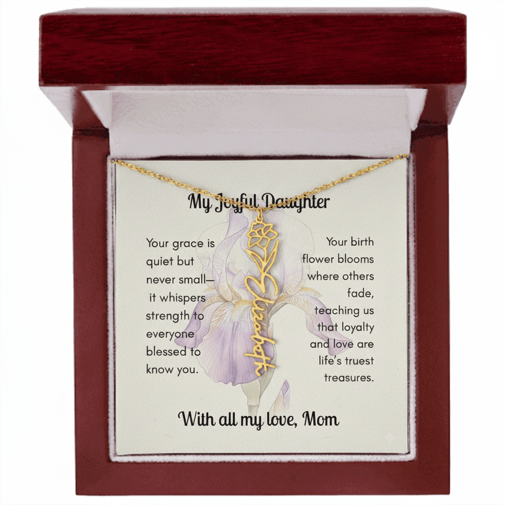 Custom Made & Personalized Birth Flower Necklace – Choose Your Month’s Flower & Finish - Lazy Rockin H Ecom