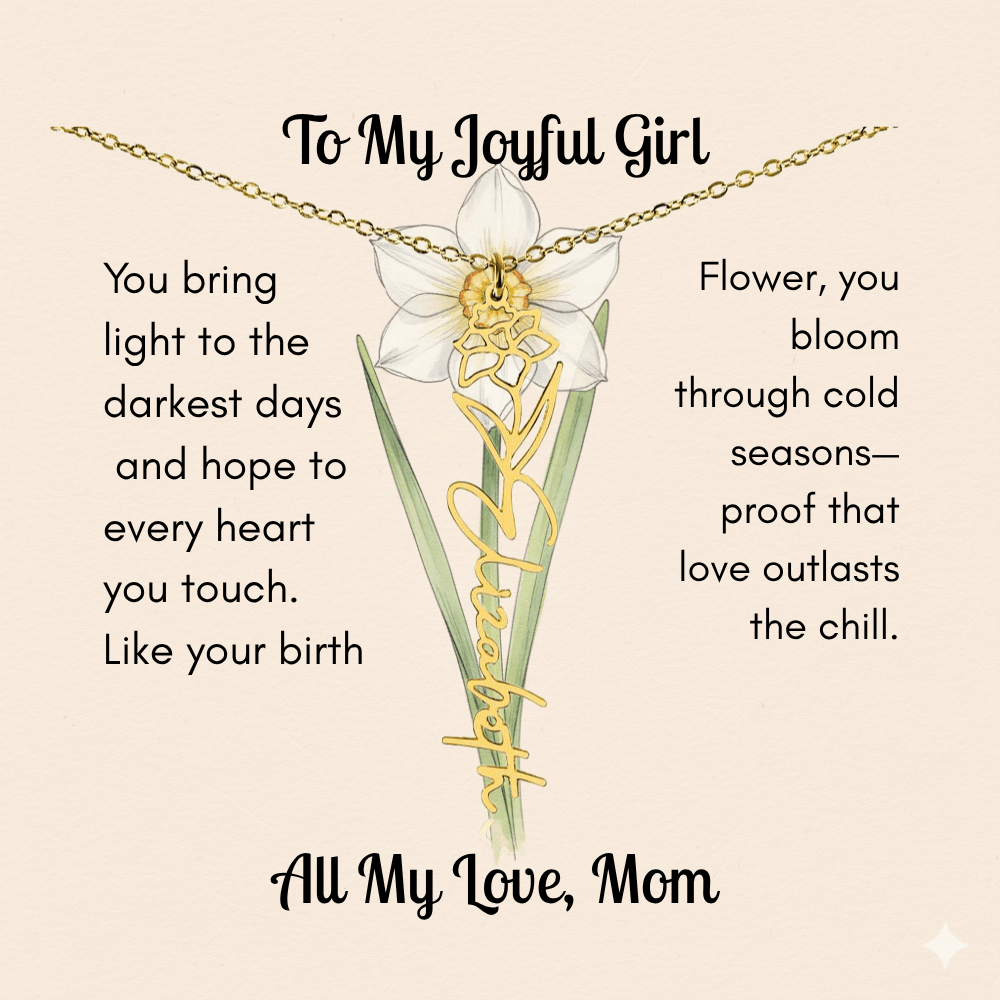 Custom Made & Personalized Birth Flower Necklace – Choose Your Month’s Flower & Finish - Lazy Rockin H Ecom