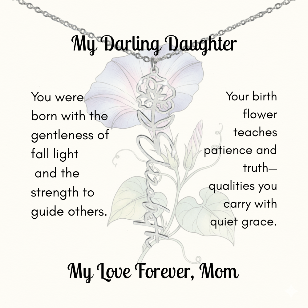 Custom Made & Personalized Birth Flower Necklace – Choose Your Month’s Flower & Finish - Lazy Rockin H Ecom