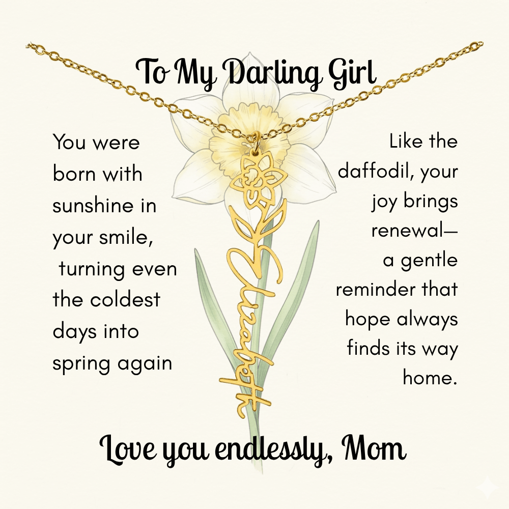 Custom Made & Personalized Birth Flower Necklace – Choose Your Month’s Flower & Finish - Lazy Rockin H Ecom