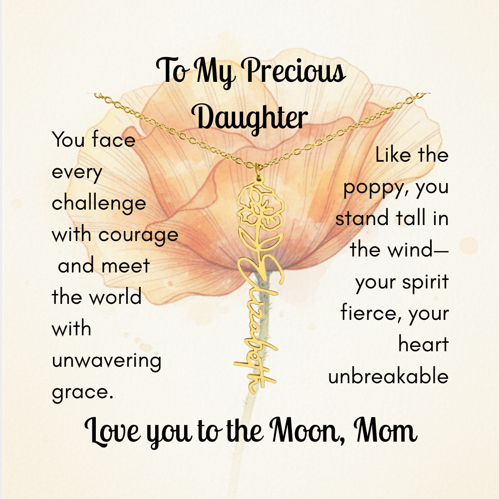 Custom Made & Personalized Birth Flower Necklace – Choose Your Month’s Flower & Finish - Lazy Rockin H Ecom