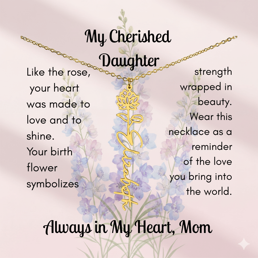 Custom Made & Personalized Birth Flower Necklace – Choose Your Month’s Flower & Finish - Lazy Rockin H Ecom