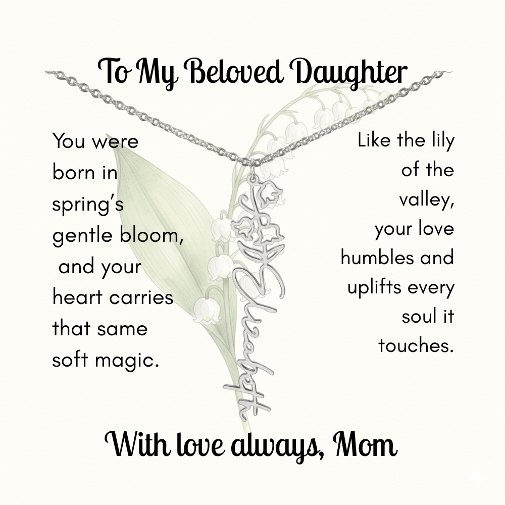 Custom Made & Personalized Birth Flower Necklace – Choose Your Month’s Flower & Finish - Lazy Rockin H Ecom