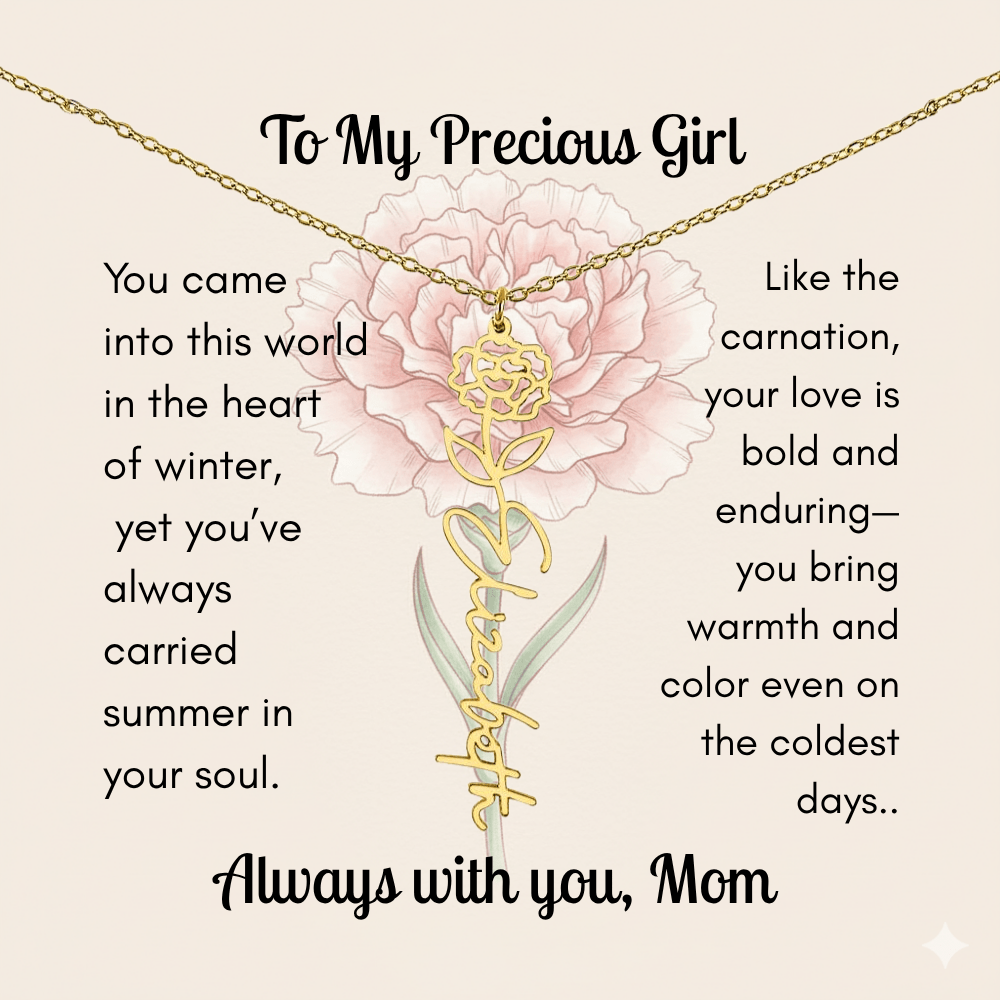 Custom Made & Personalized Birth Flower Necklace – Choose Your Month’s Flower & Finish - Lazy Rockin H Ecom