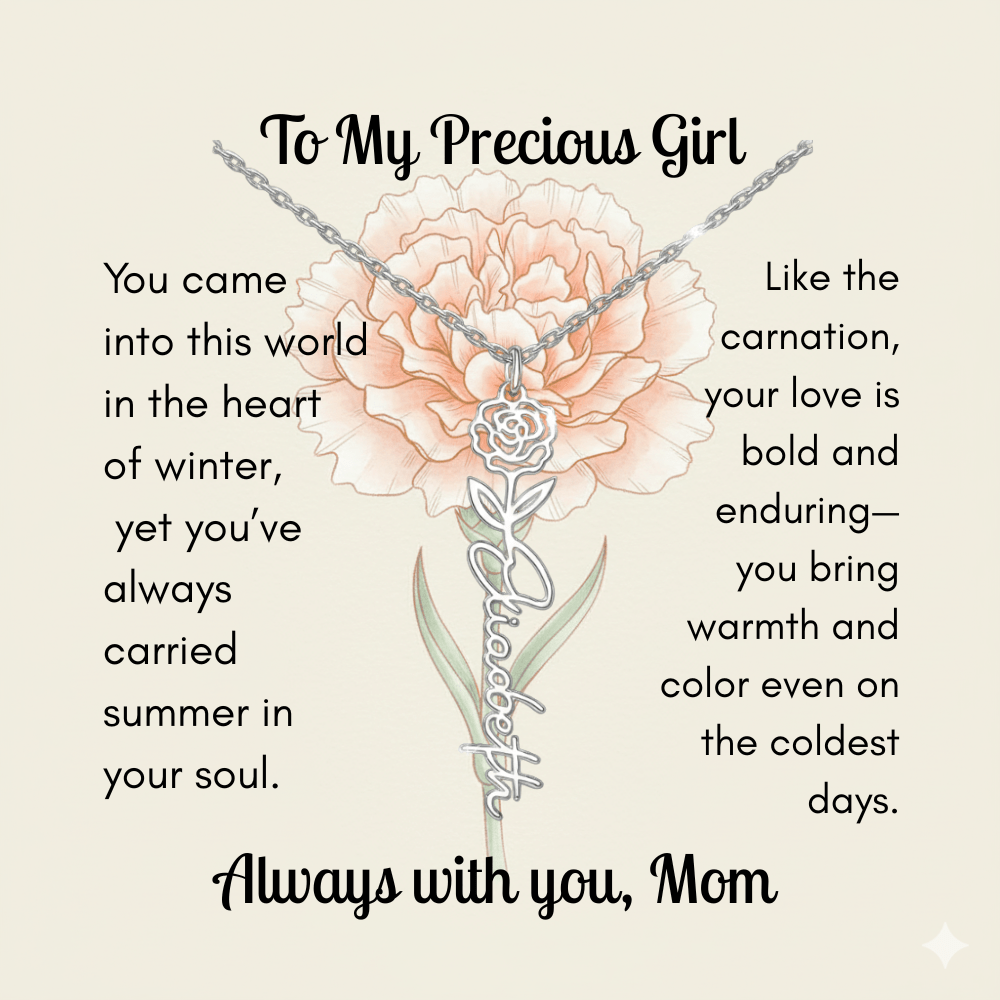 Custom Made & Personalized Birth Flower Necklace – Choose Your Month’s Flower & Finish - Lazy Rockin H Ecom