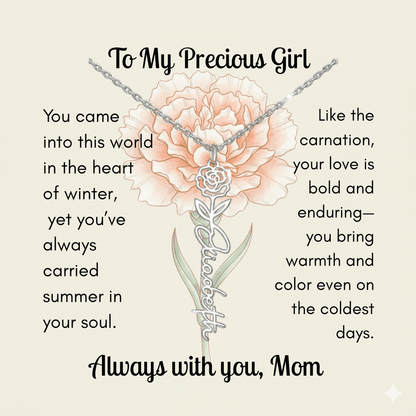 Custom Made & Personalized Birth Flower Necklace – Choose Your Month’s Flower & Finish - Lazy Rockin H Ecom