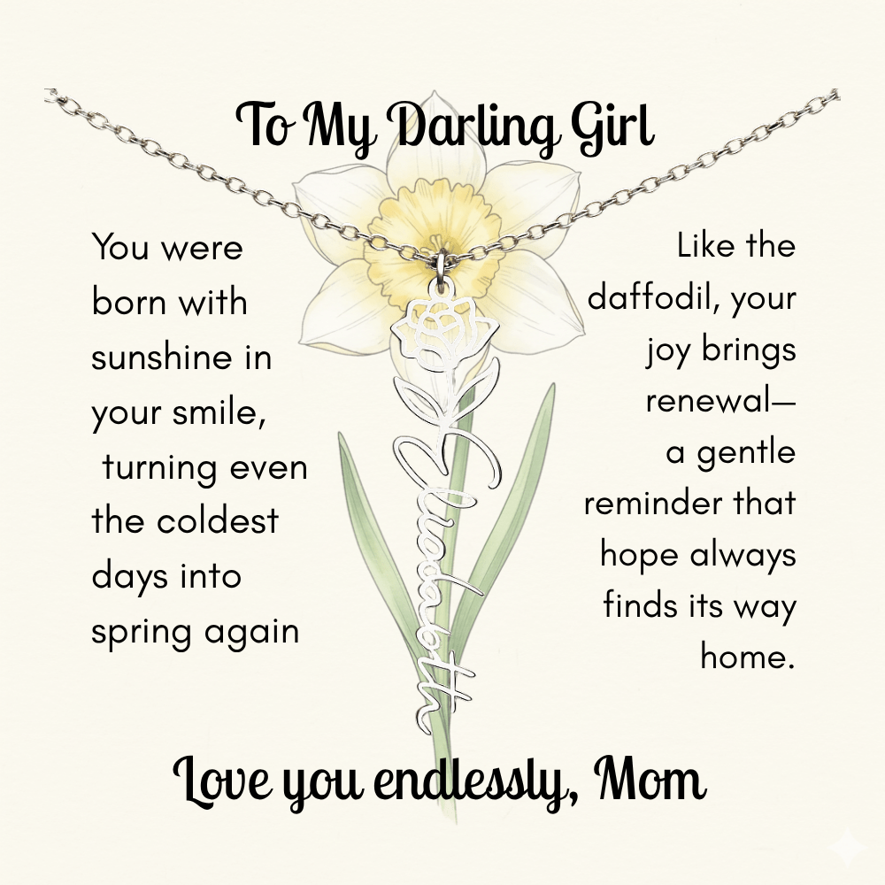 Custom Made & Personalized Birth Flower Necklace – Choose Your Month’s Flower & Finish - Lazy Rockin H Ecom