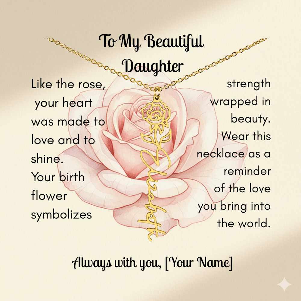 Custom Made & Personalized Birth Flower Necklace – Choose Your Month’s Flower & Finish - Lazy Rockin H Ecom