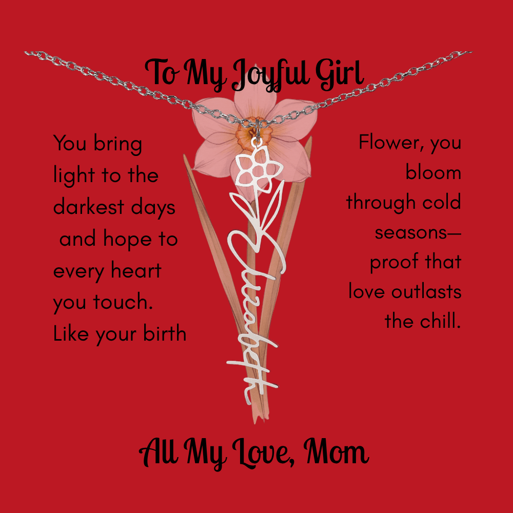 Custom Made & Personalized Birth Flower Necklace – Choose Your Month’s Flower & Finish - Lazy Rockin H Ecom