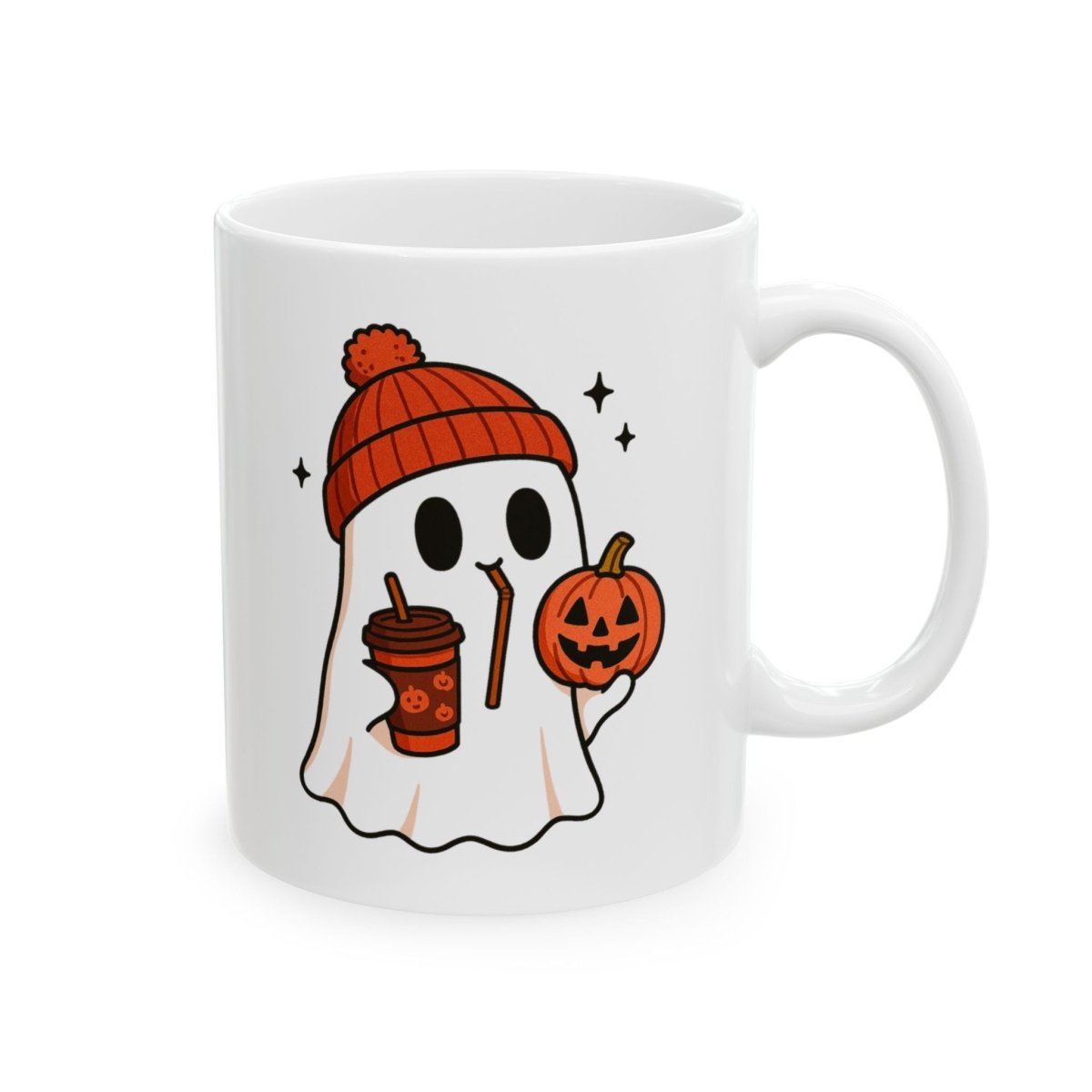 Festive Pumpkin Latte Ghost Mug – Cozy Halloween Coffee Cup 🎃👻☕👻 - Lazy Rockin H Ecom