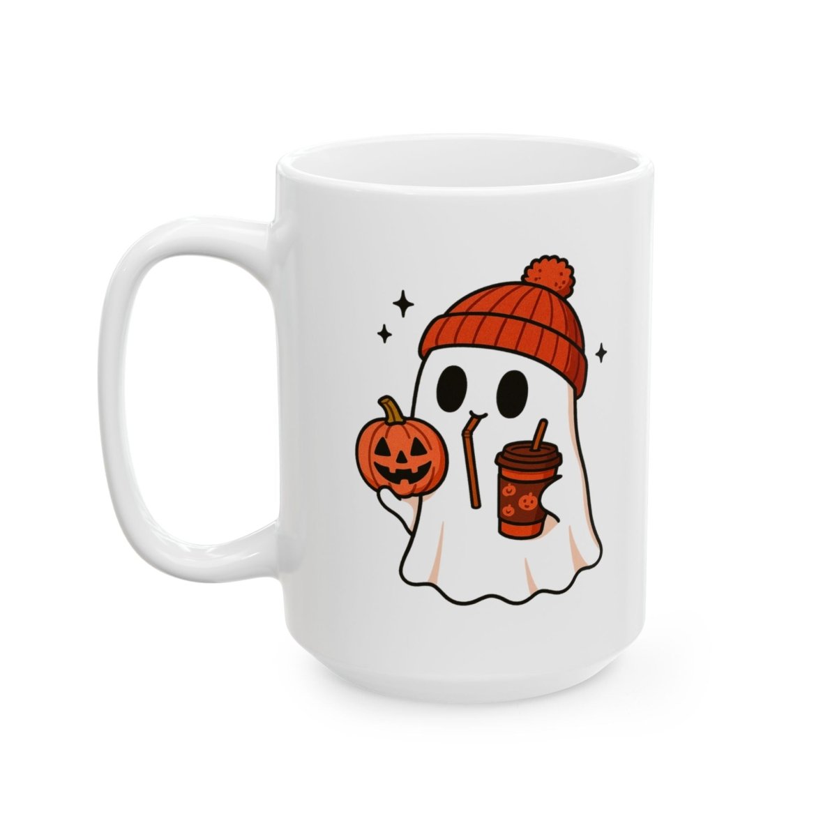 Festive Pumpkin Latte Ghost Mug – Cozy Halloween Coffee Cup 🎃👻☕👻 - Lazy Rockin H Ecom