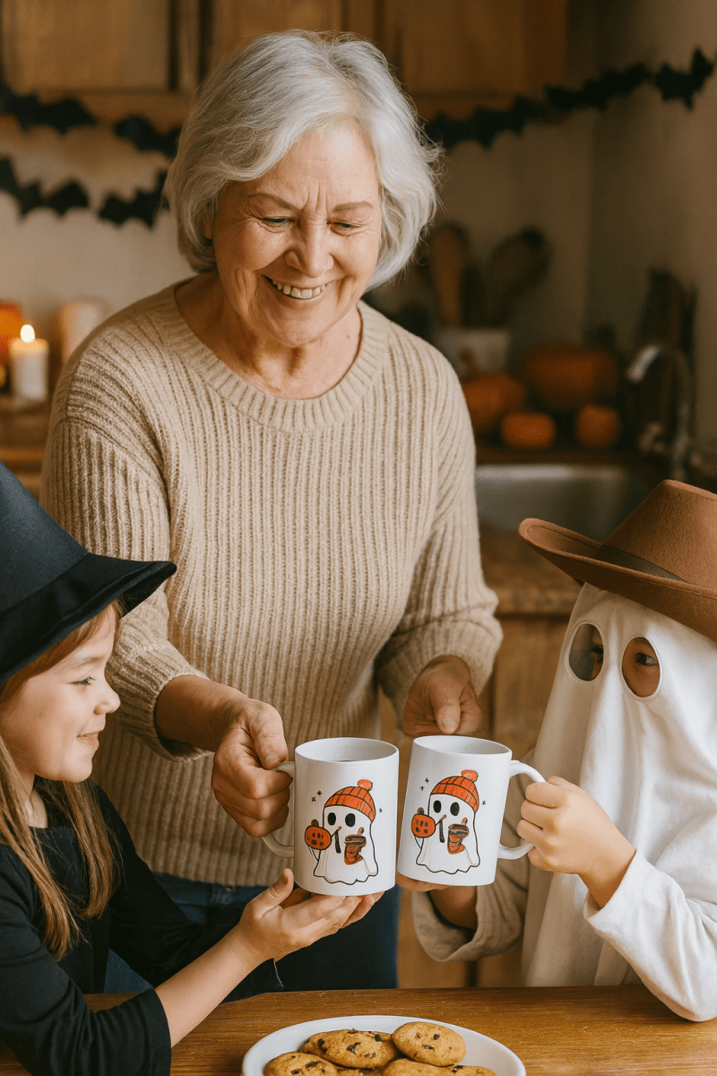 Festive Pumpkin Latte Ghost Mug – Cozy Halloween Coffee Cup 🎃👻☕👻 - Lazy Rockin H Ecom