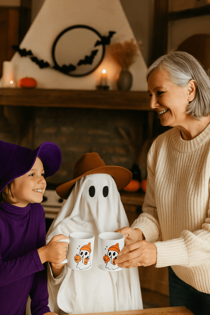 Festive Pumpkin Latte Ghost Mug – Cozy Halloween Coffee Cup 🎃👻☕👻 - Lazy Rockin H Ecom
