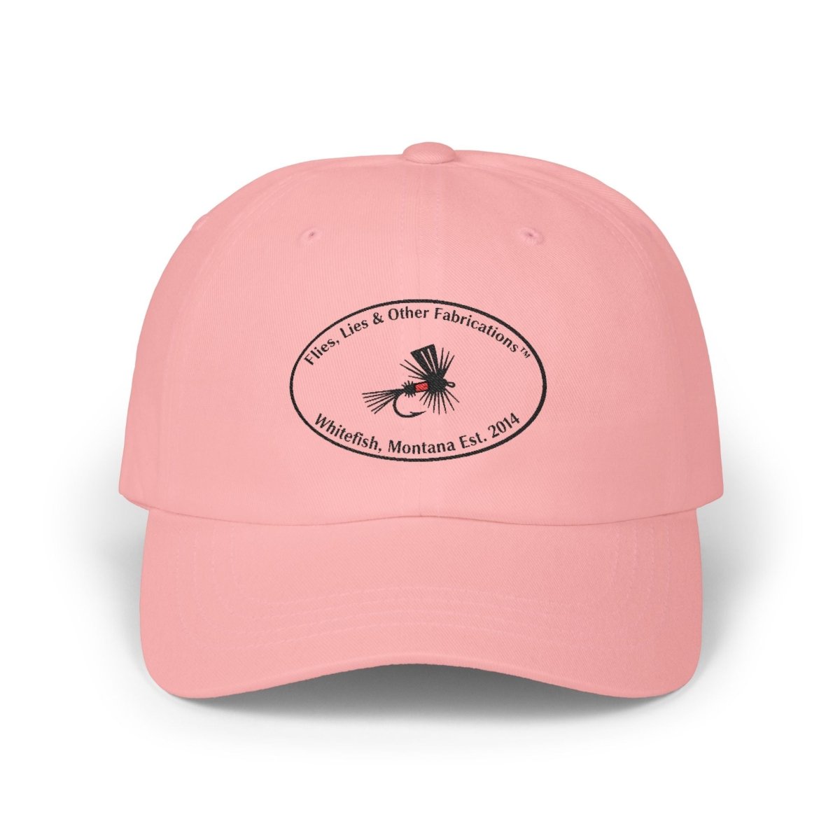 Fishing Fly Dad Cap — "Flies, Lies & Other Fabrications" Embroidered Baseball Hat - Lazy Rockin H Ecom