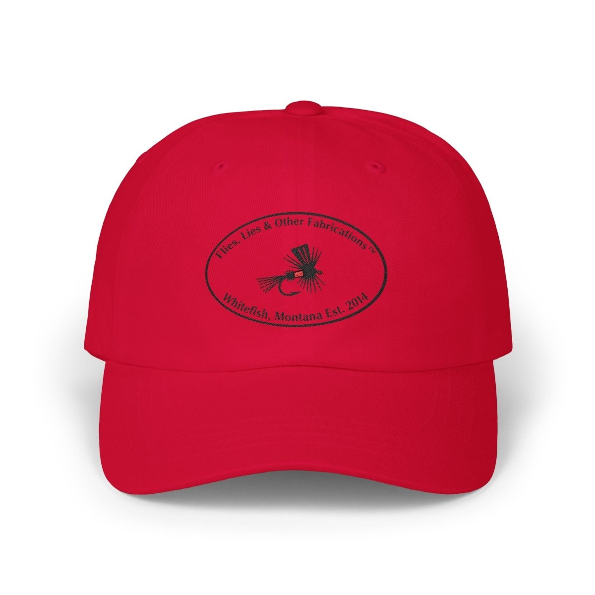 Fishing Fly Dad Cap — "Flies, Lies & Other Fabrications" Embroidered Baseball Hat - Lazy Rockin H Ecom