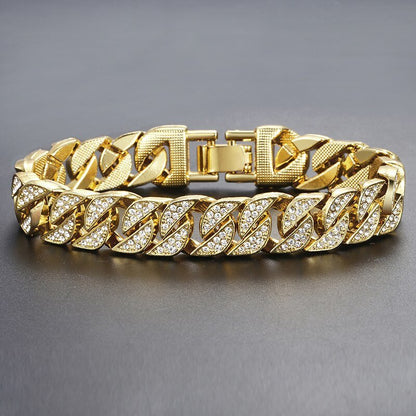 Golden Elegance Cuban Bracelet - Lazy Rockin H Ecom