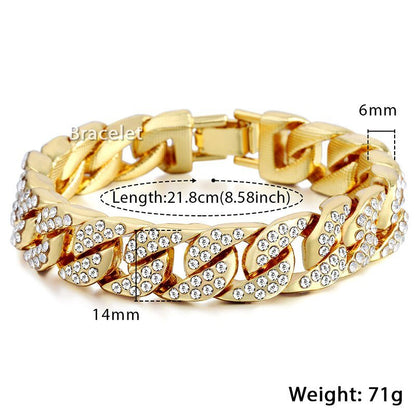 Golden Elegance Cuban Bracelet - Lazy Rockin H Ecom