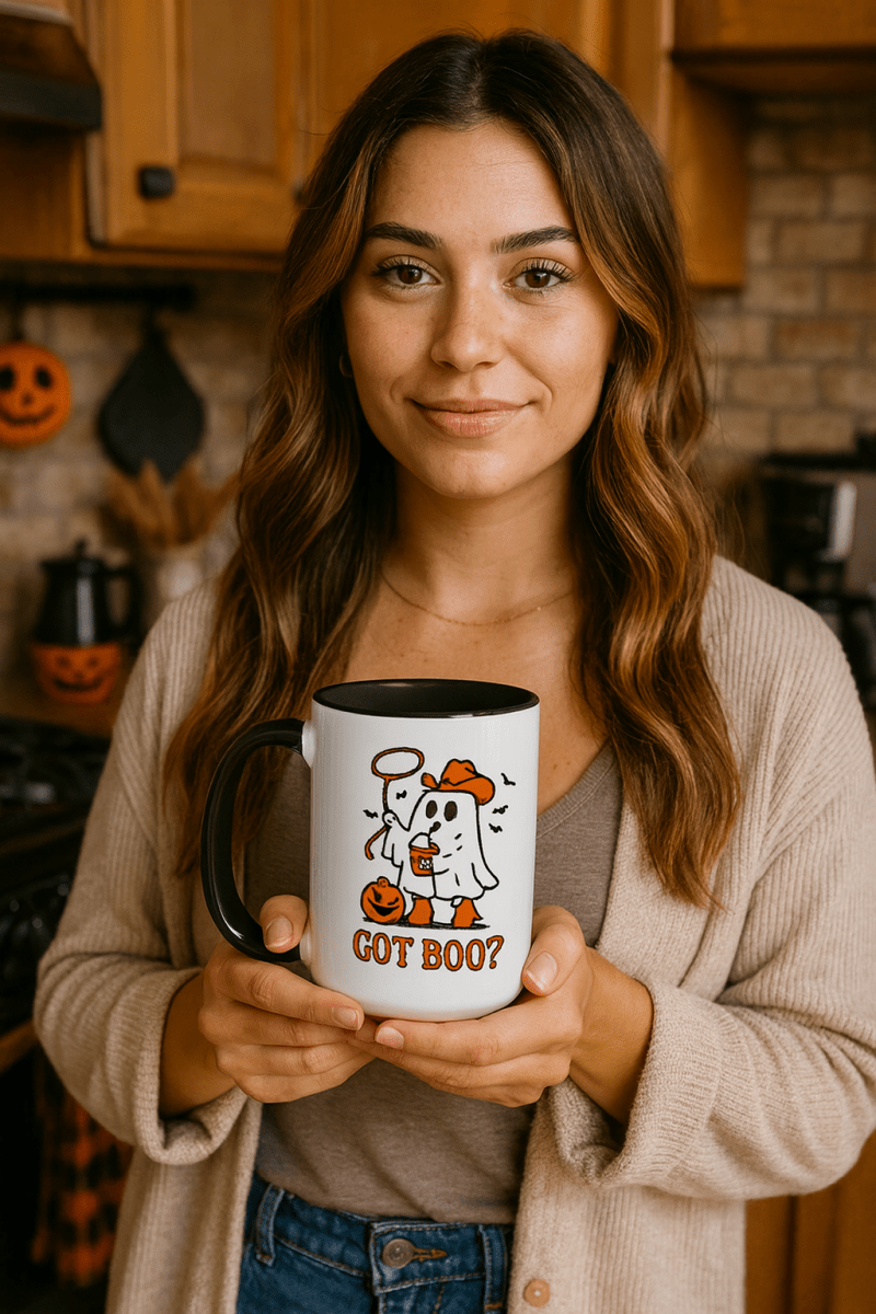 Got Boo? Cowboy Ghost Halloween Mug – Spooky Coffee Cup for Fall & Halloween Lovers - Lazy Rockin H Ecom