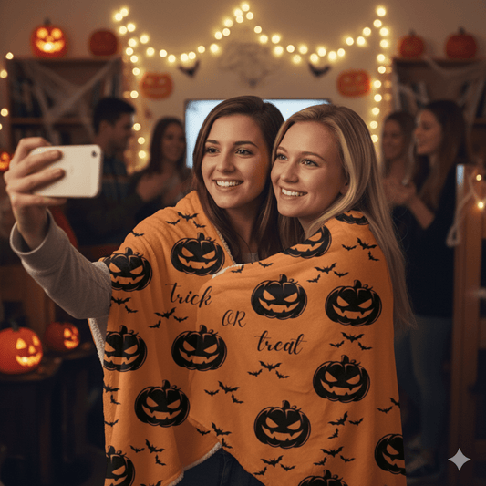 Halloween Sherpa Throw 50×60 – Scary Soft & Seasonal for Dorms & Cozy Nights - Lazy Rockin H Ecom
