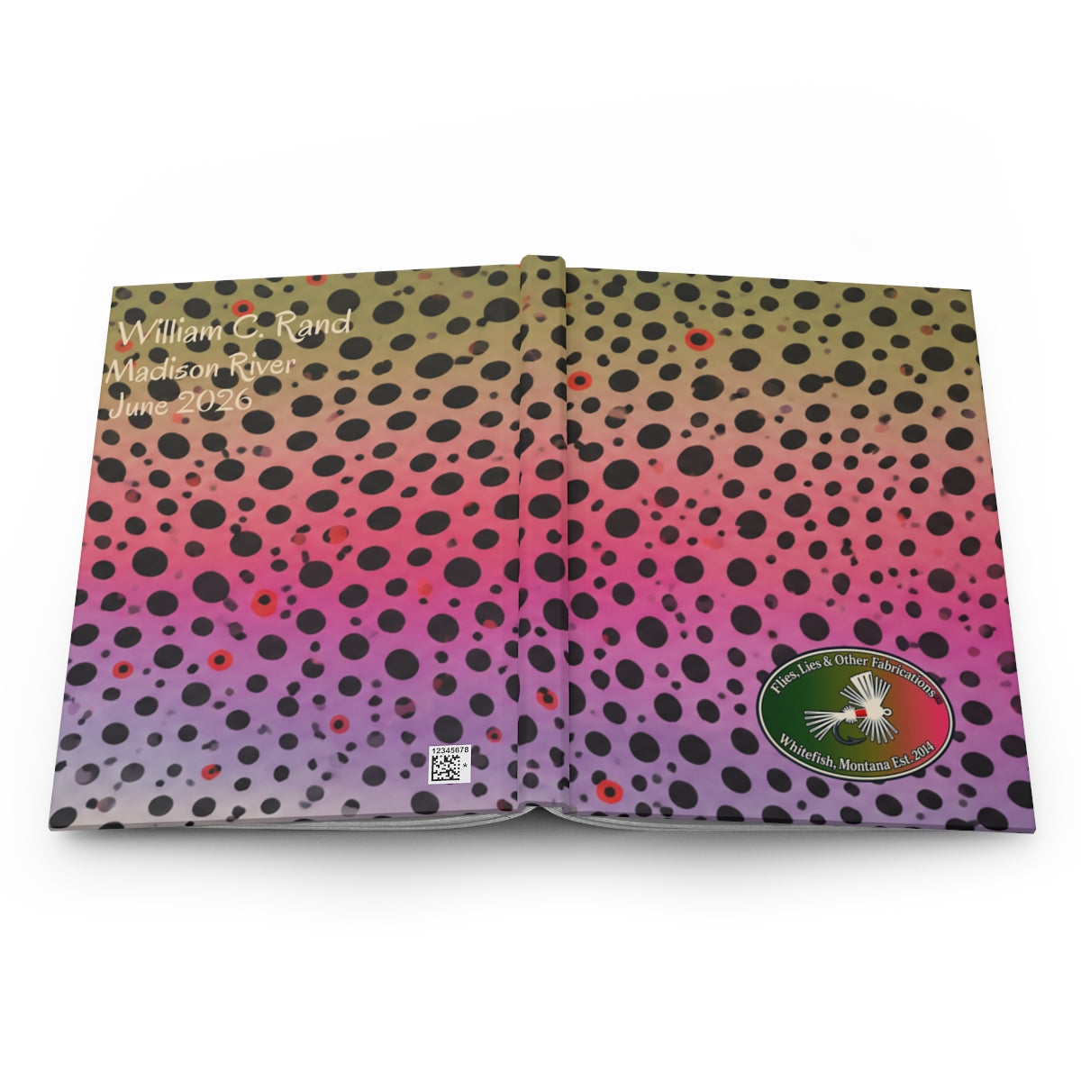 Personalized Rainbow Trout Fly Fishing Journal – Matte Hardcover Fishing Log