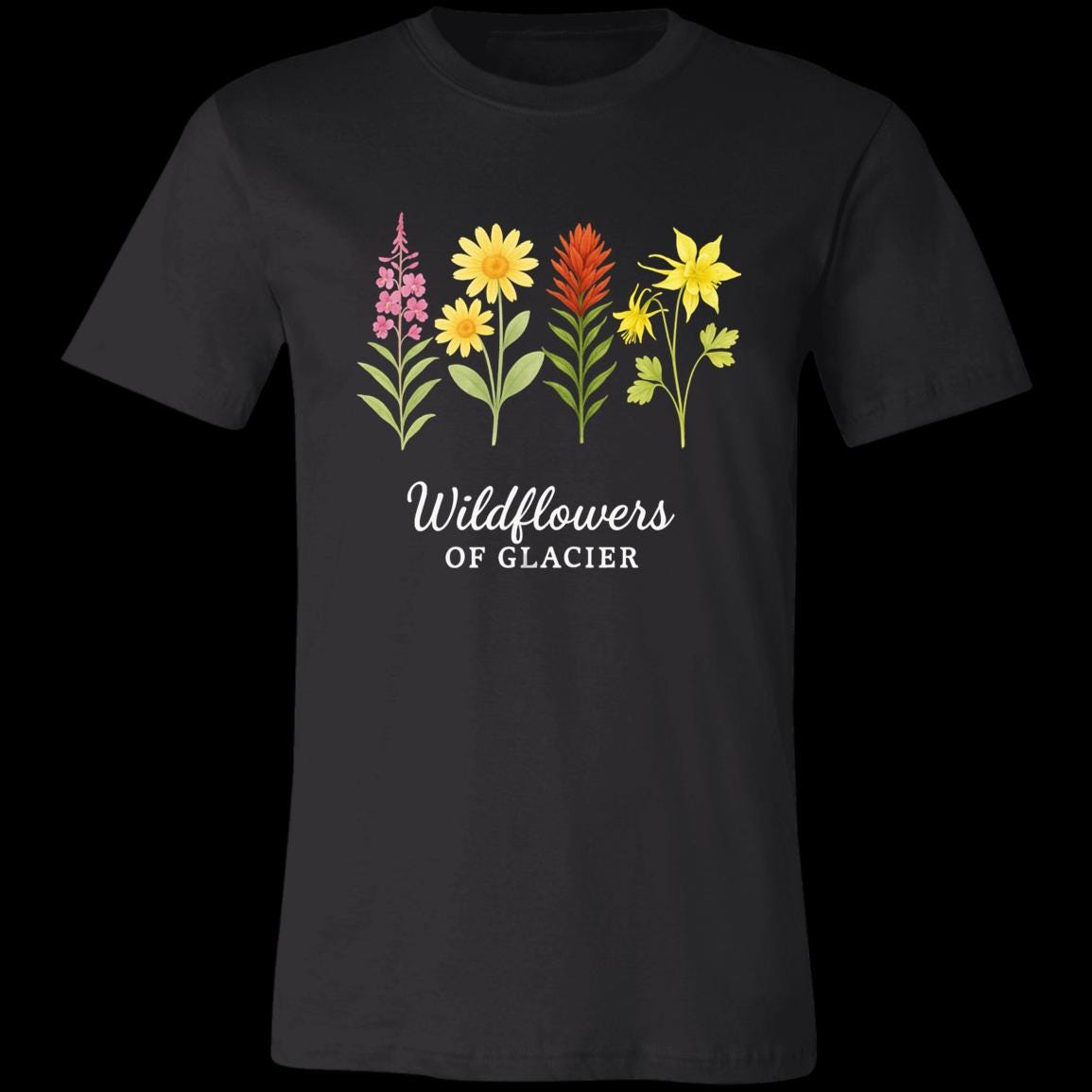 Vintage Glacier Wildflowers of Montana T-Shirt