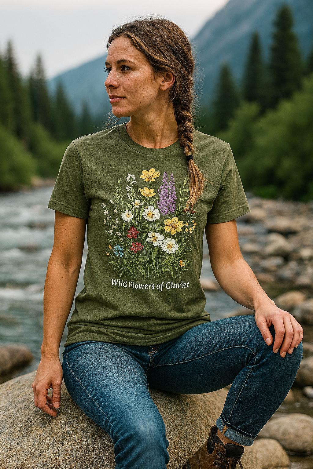 Wildflowers of Glacier Boho Bouquet T-shirt