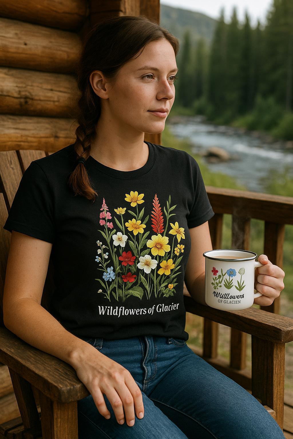 Wildflowers of Glacier Boho Bouquet T-shirt