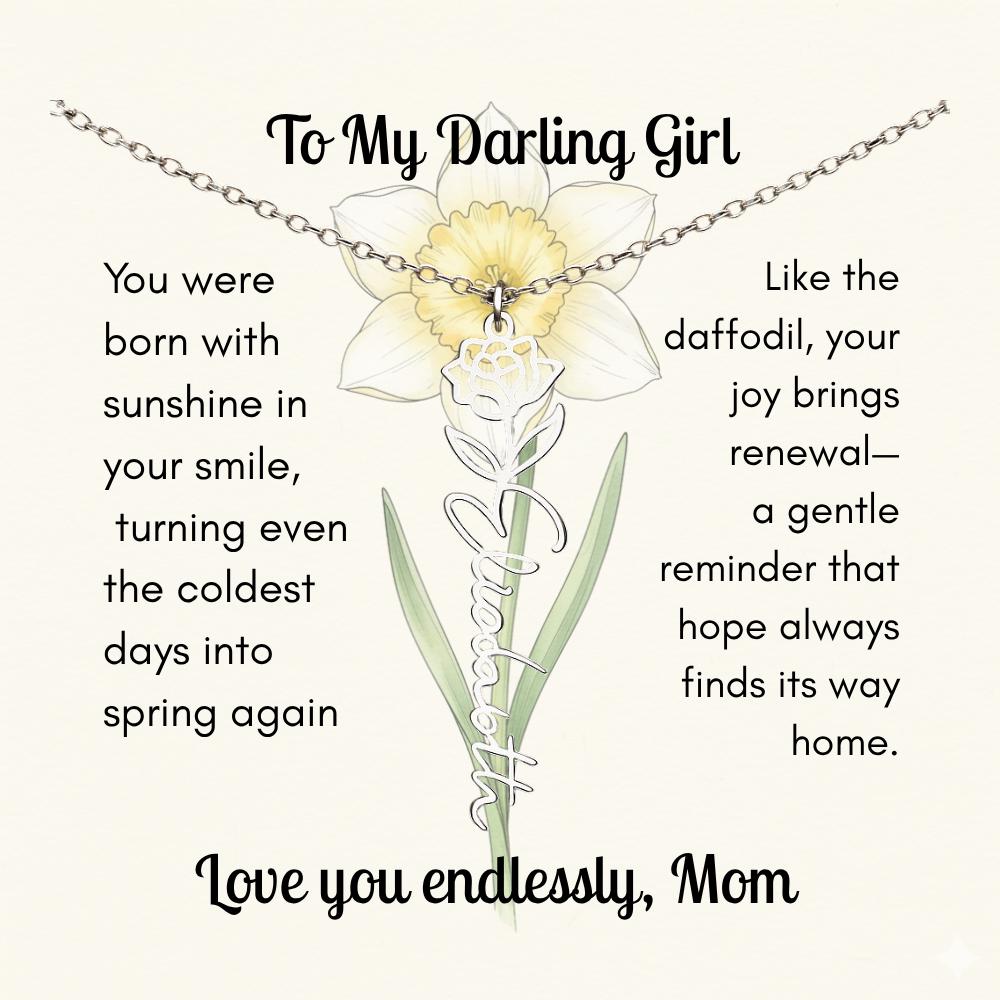 Custom Made & Personalized Birth Flower Necklace – Choose Your Month’s Flower  Finish