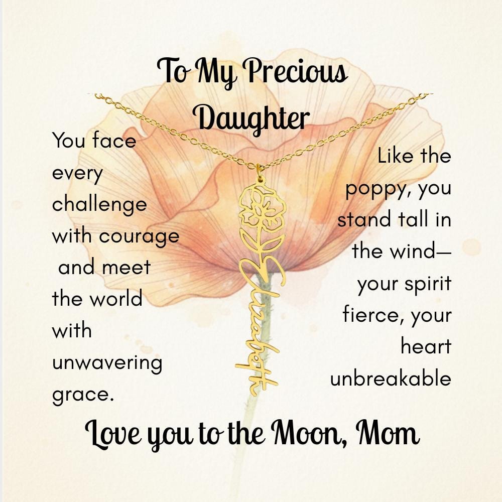 Custom Made & Personalized Birth Flower Necklace – Choose Your Month’s Flower  Finish