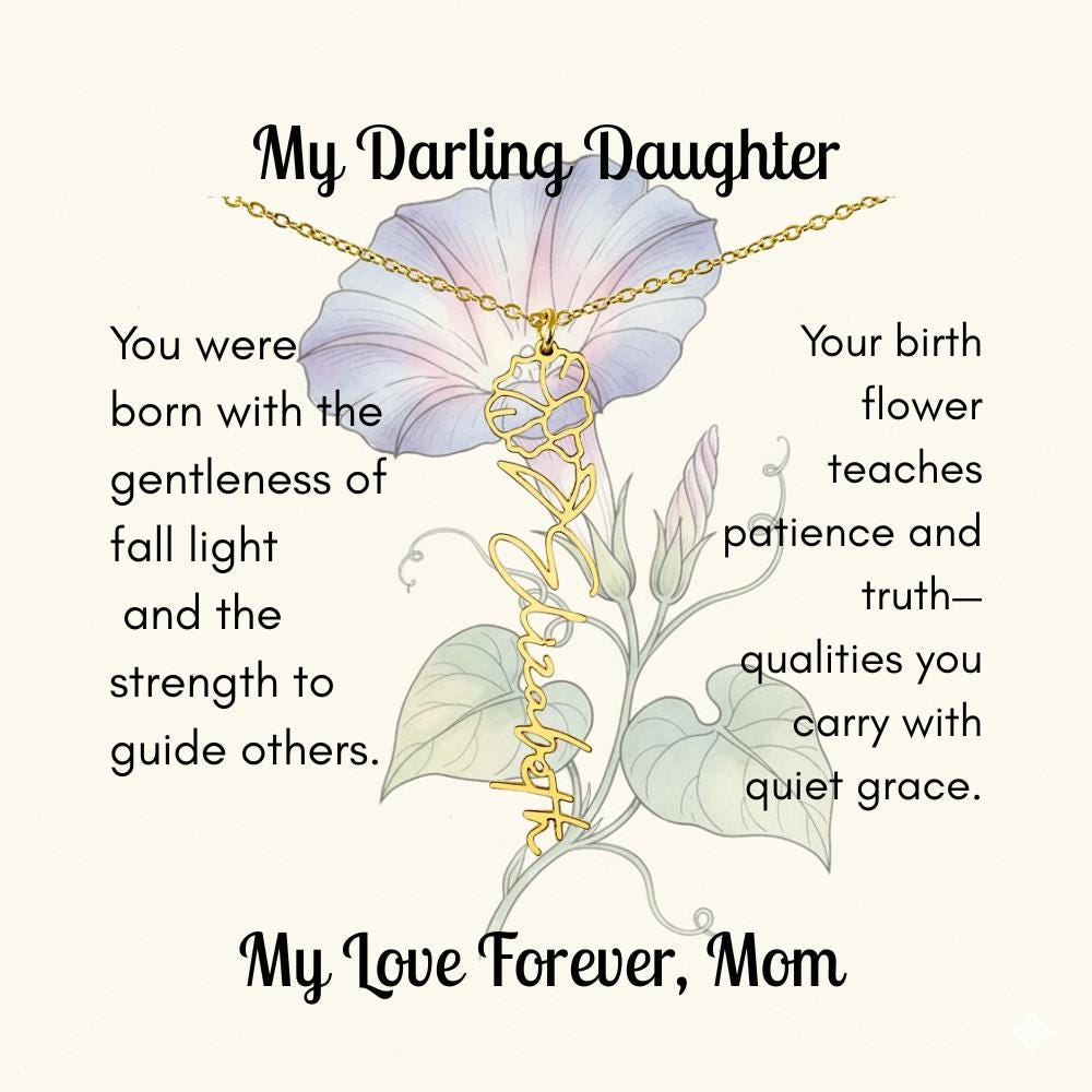 Custom Made & Personalized Birth Flower Necklace – Choose Your Month’s Flower  Finish