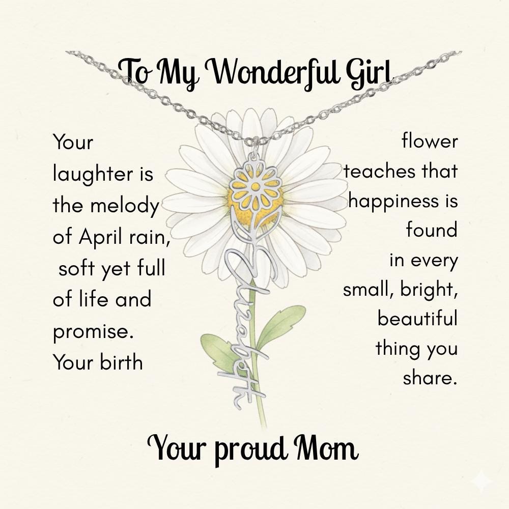 Custom Made & Personalized Birth Flower Necklace – Choose Your Month’s Flower  Finish