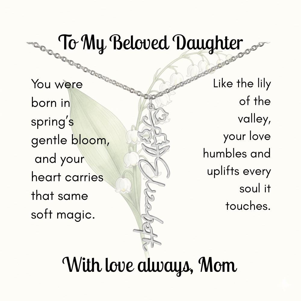 Custom Made & Personalized Birth Flower Necklace – Choose Your Month’s Flower  Finish