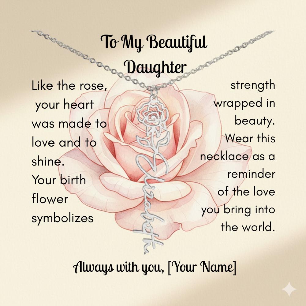 Custom Made & Personalized Birth Flower Necklace – Choose Your Month’s Flower  Finish