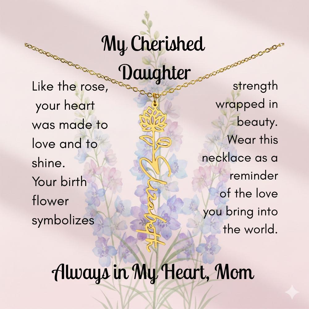 Custom Made & Personalized Birth Flower Necklace – Choose Your Month’s Flower  Finish