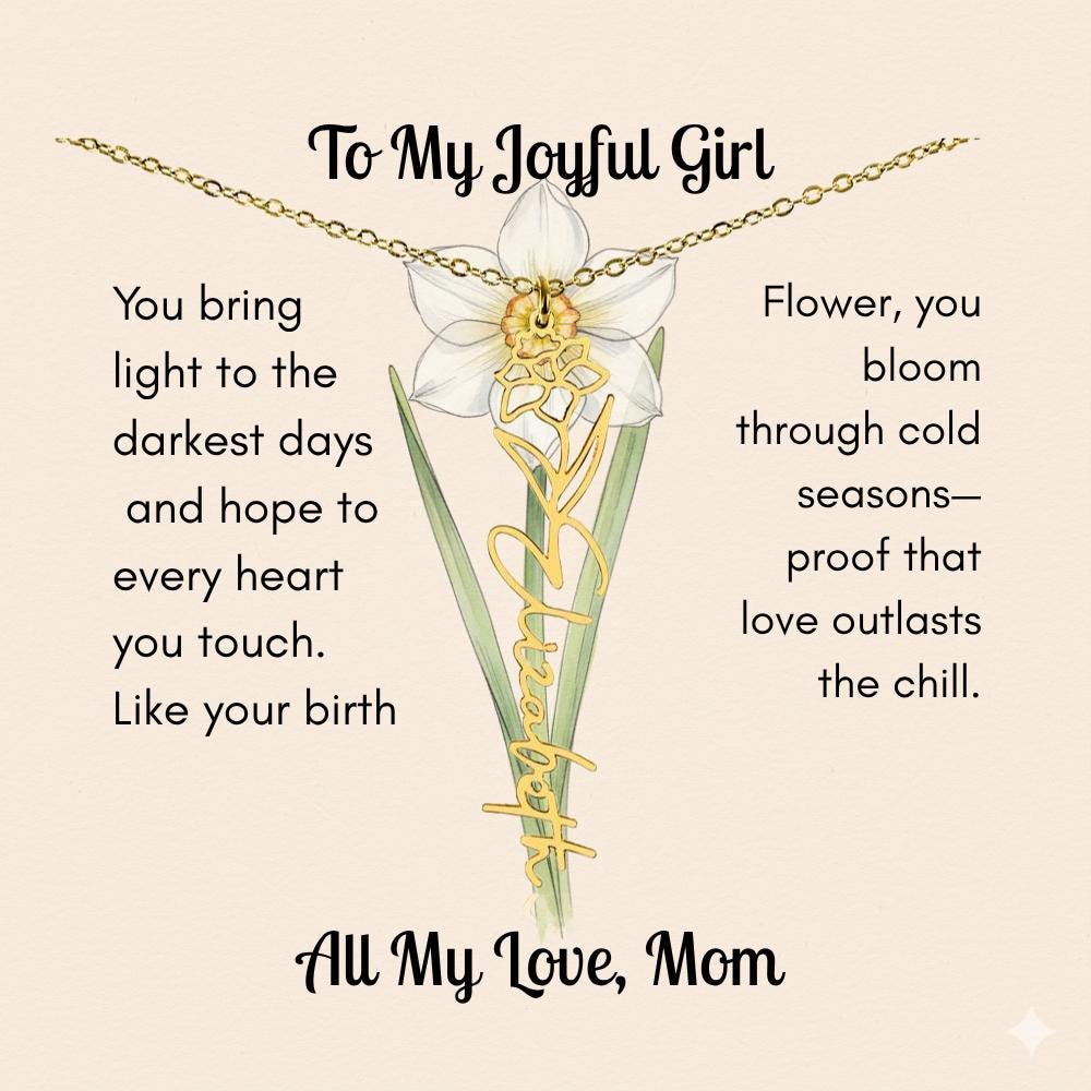 Custom Made & Personalized Birth Flower Necklace – Choose Your Month’s Flower  Finish