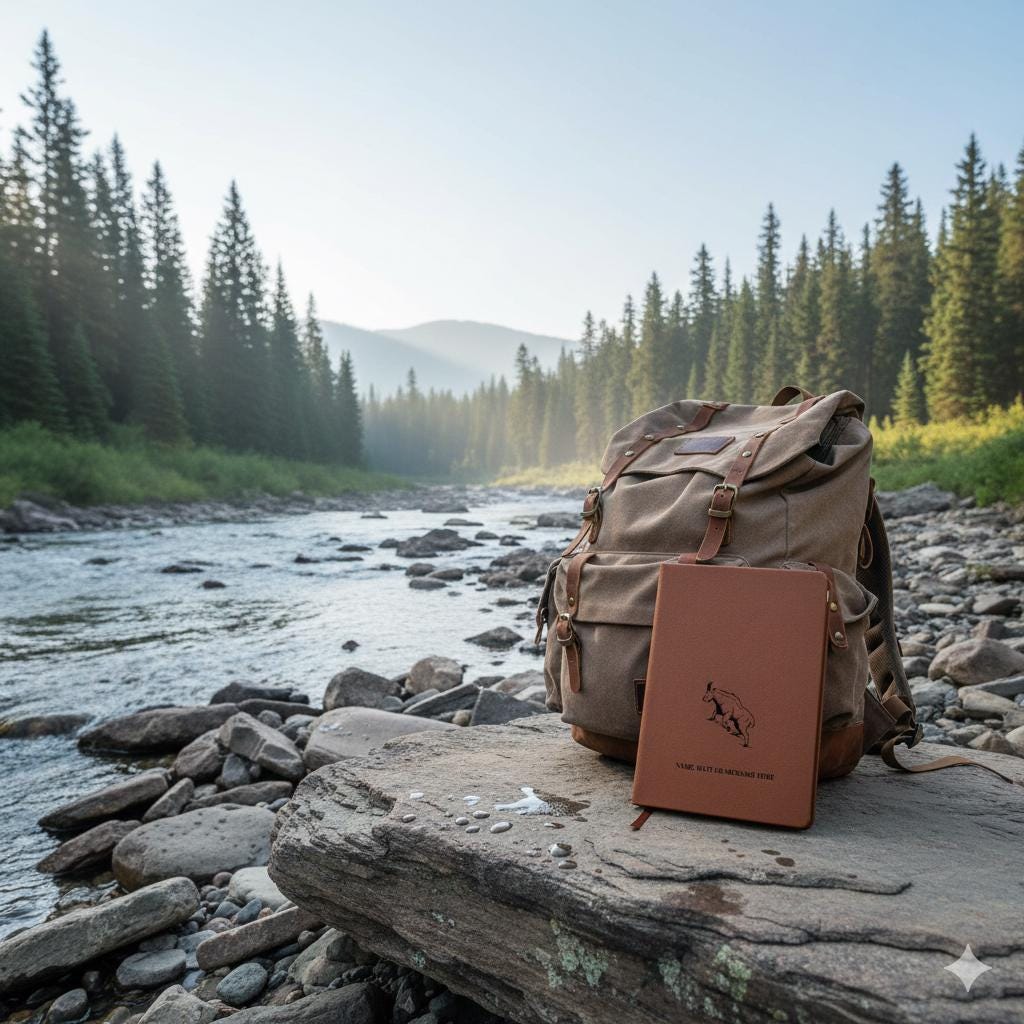 Personalized Mountain Goat Vegan Leather Journal – Hiking & Cabin Log
