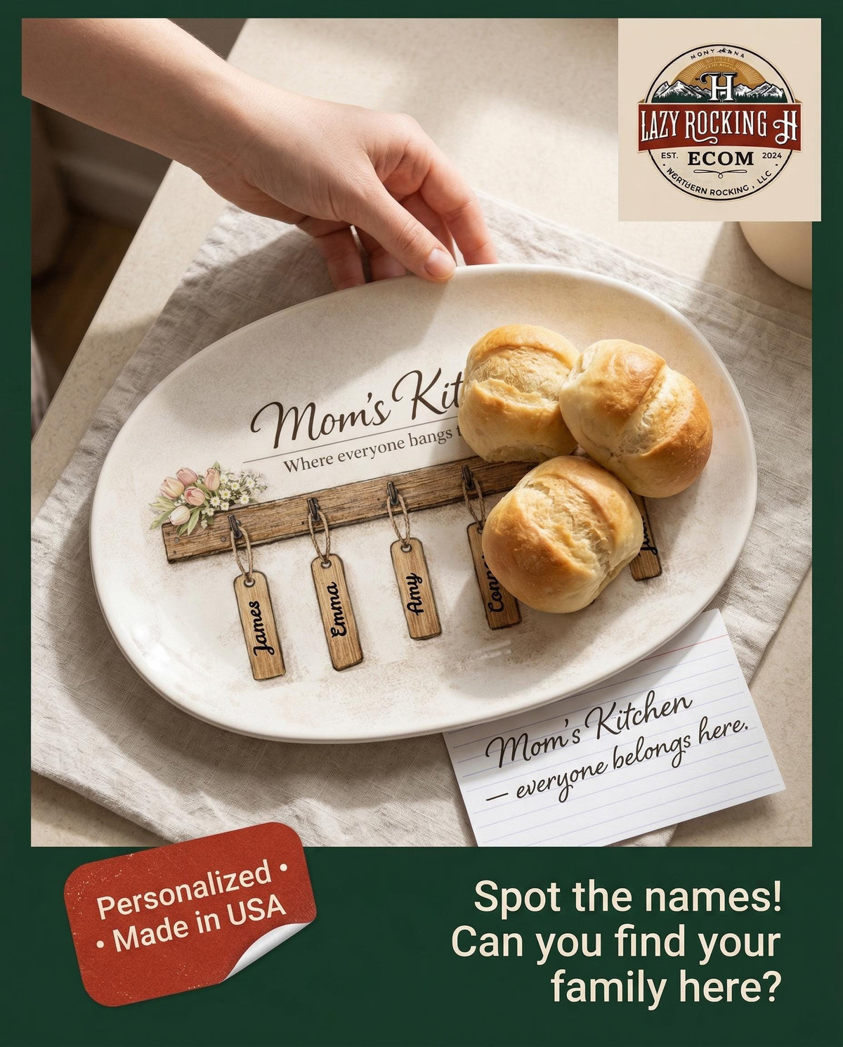 Mom’s Kitchen Personalized Family Platter – The Gift She’ll Treasure Forever