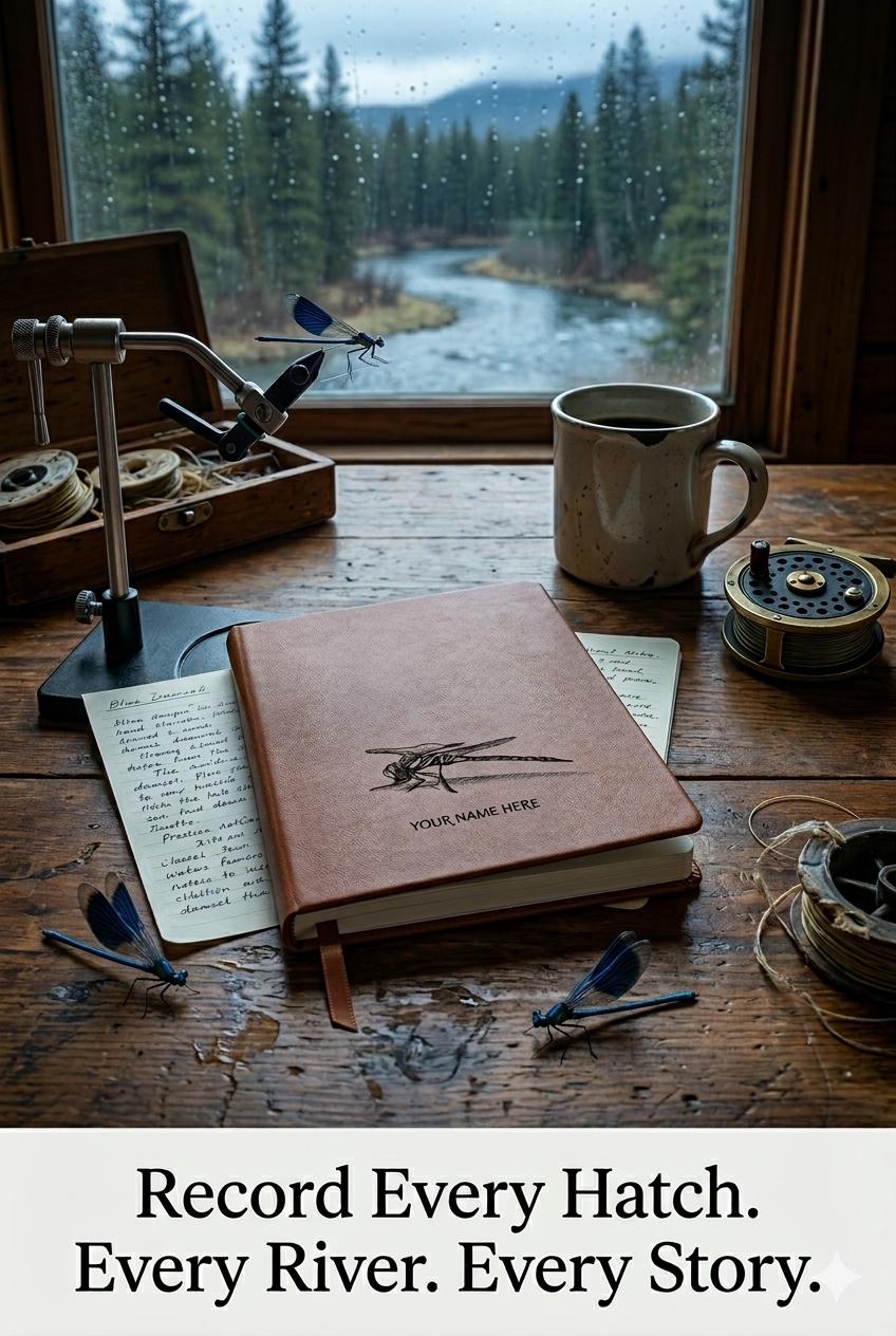His Blue Dragon (Damsel) Fly Journal - Personalized Gift | Angler Notebook