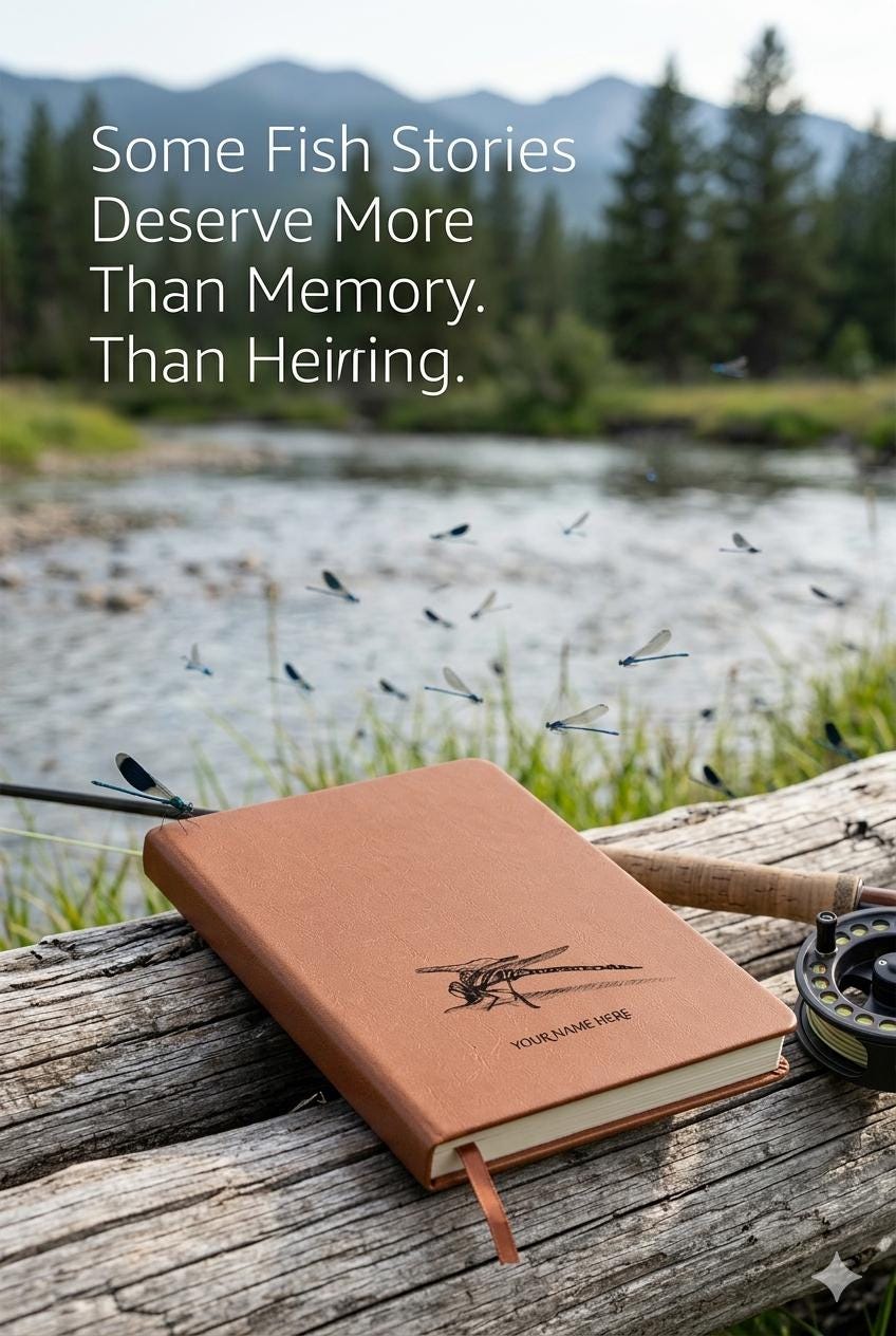 His Blue Dragon (Damsel) Fly Journal - Personalized Gift | Angler Notebook