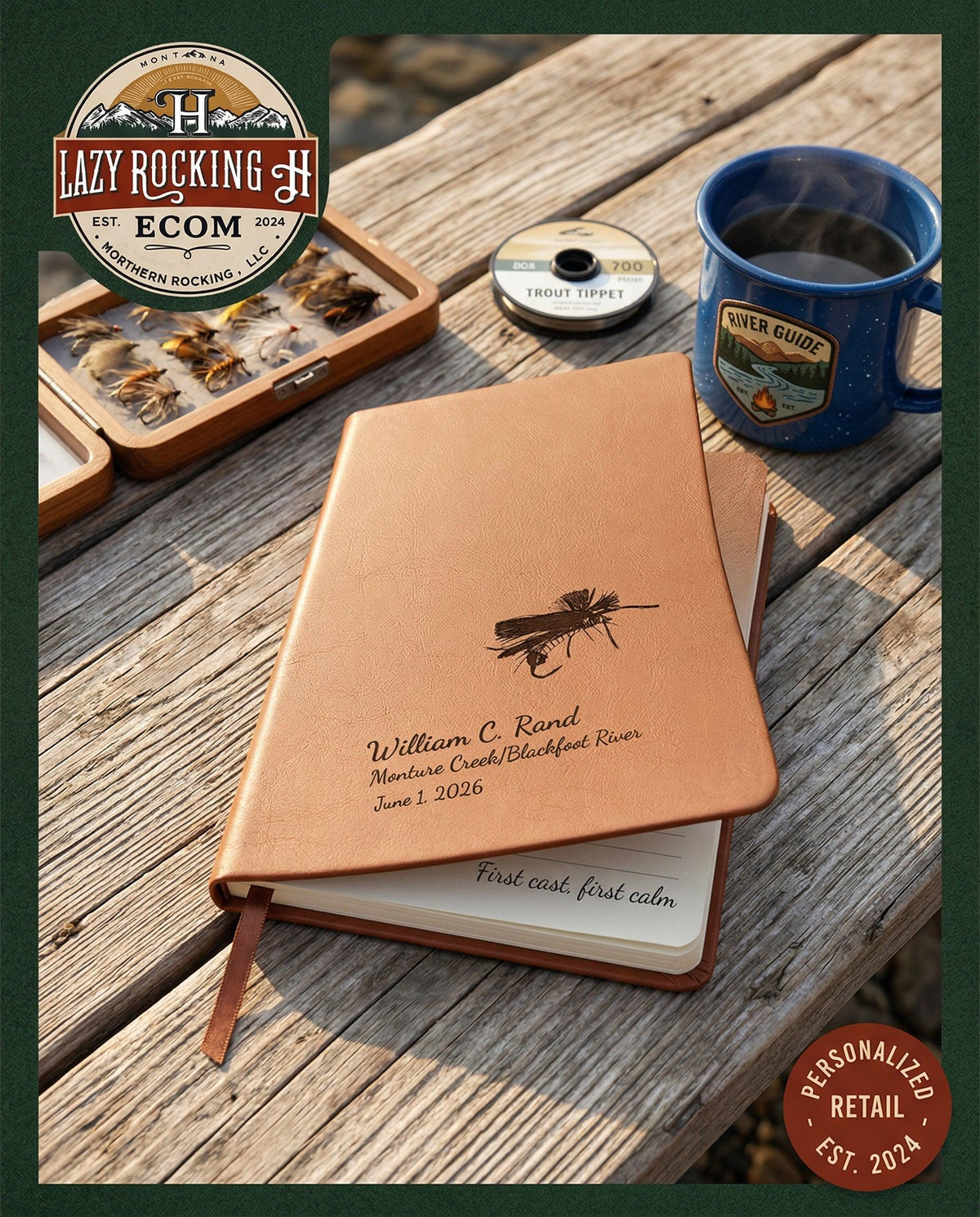 Salmon Fly Personalized Fly Fishing Journal – 49 North of Noise™ Angler Log Book