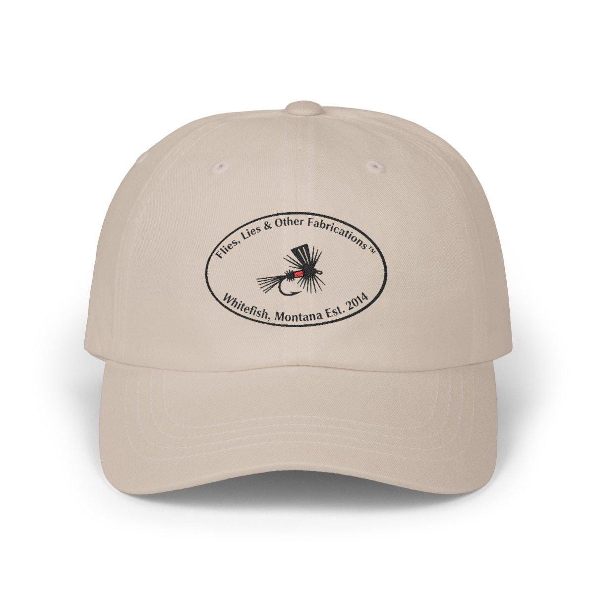 Fishing Fly Dad Cap — "Flies, Lies & Other Fabrications" Embroidered Baseball Hat - Lazy Rockin H Ecom