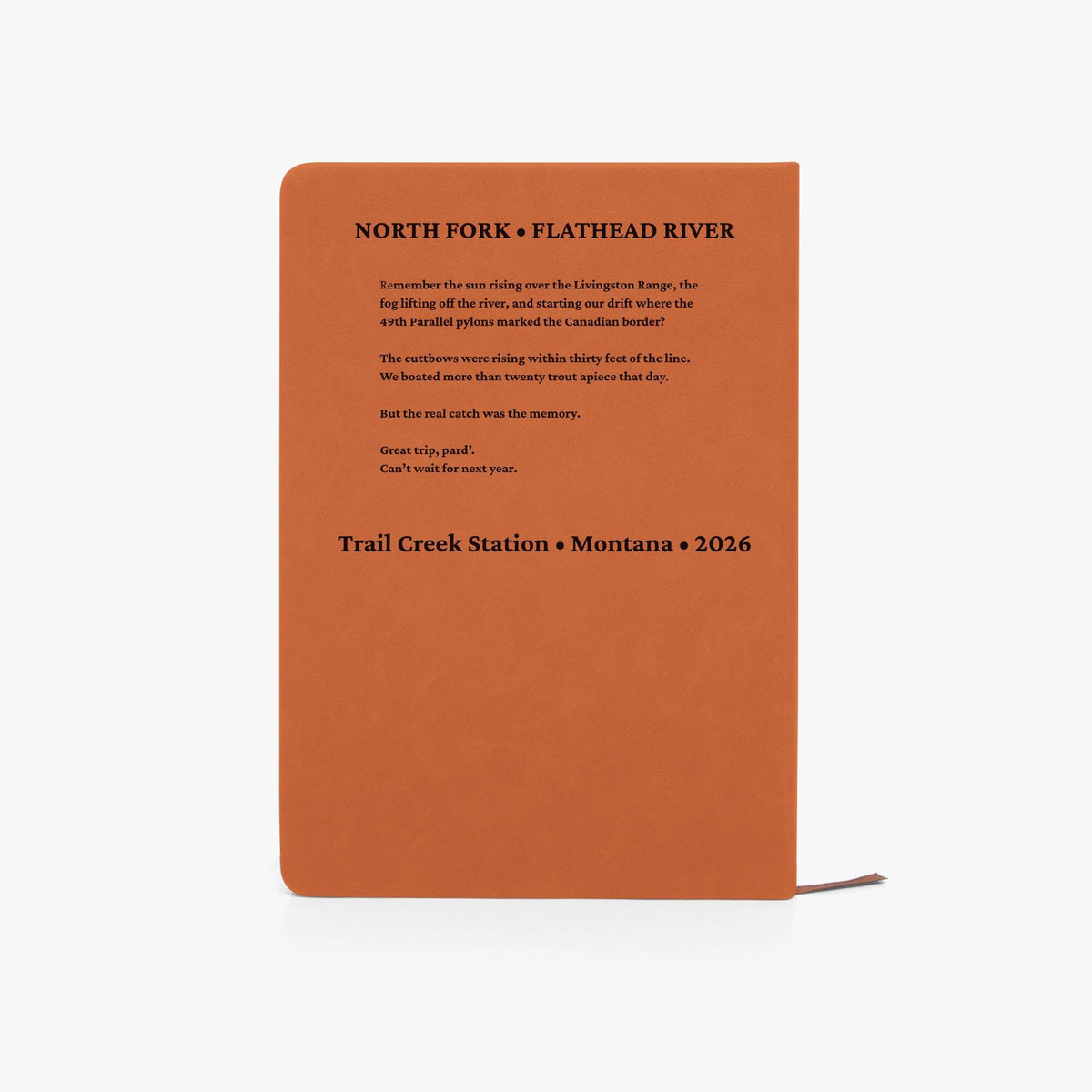His name on the Front, your words on the Back | Custom Fly Fishing Journal Gift